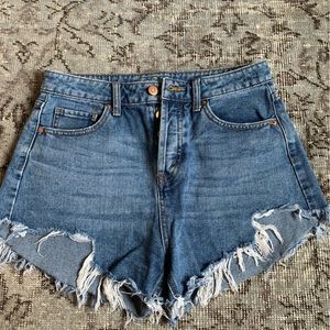 High rise jean shorts